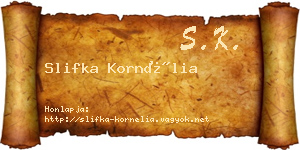 Slifka Kornélia névjegykártya